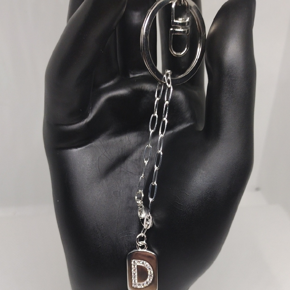 Elegant Silver Keychain with Stylish ‘D’ Pendant – Perfect Gift - Picture 1 of 3